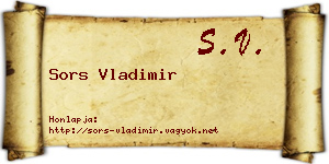 Sors Vladimir névjegykártya